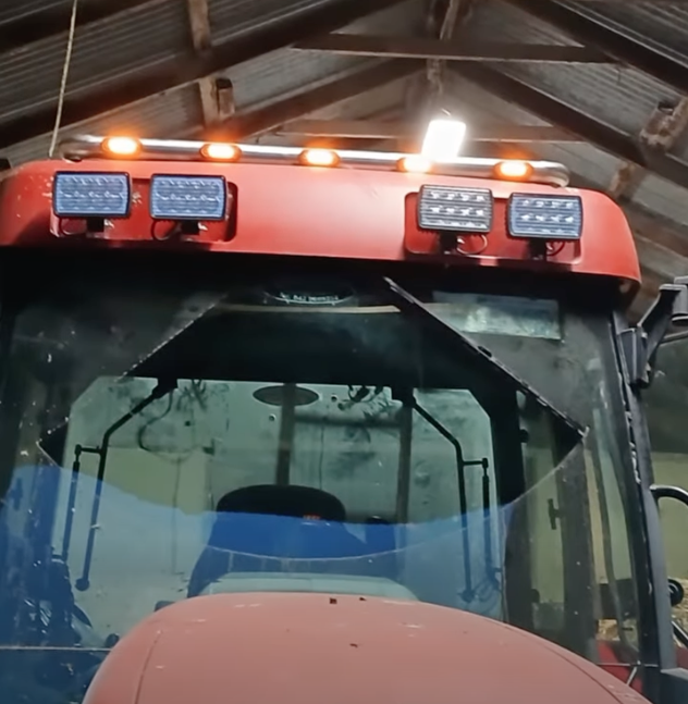 Amber LED light bar with work lights